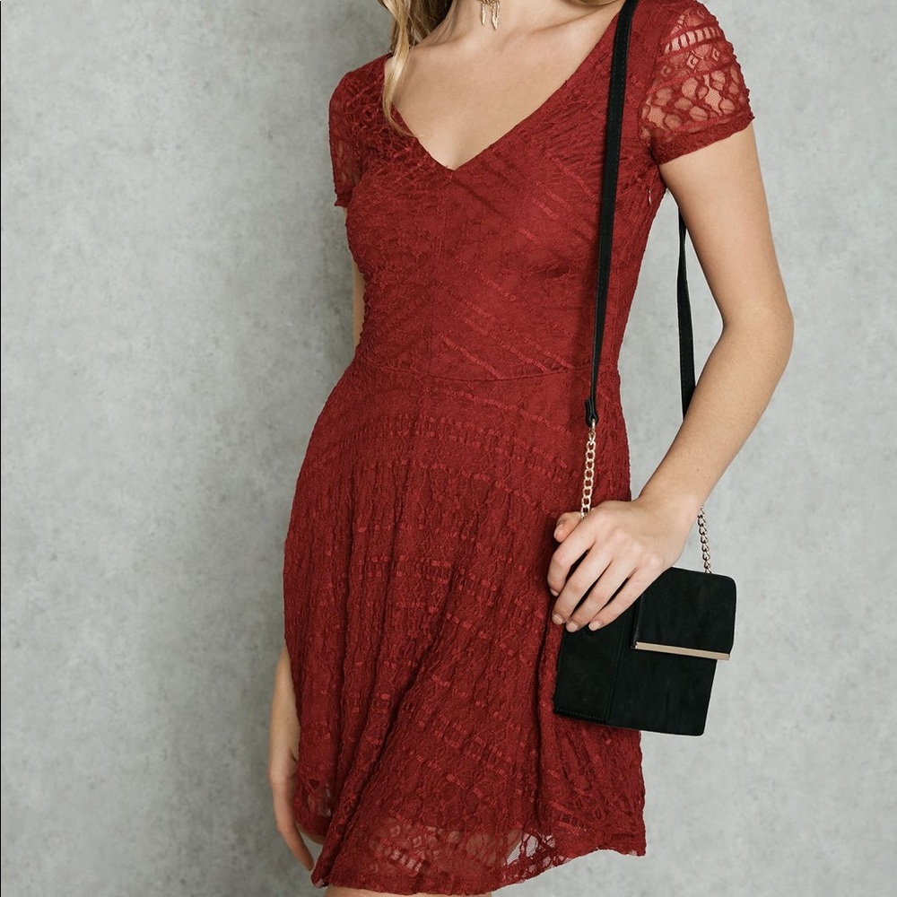 maroon lace dress